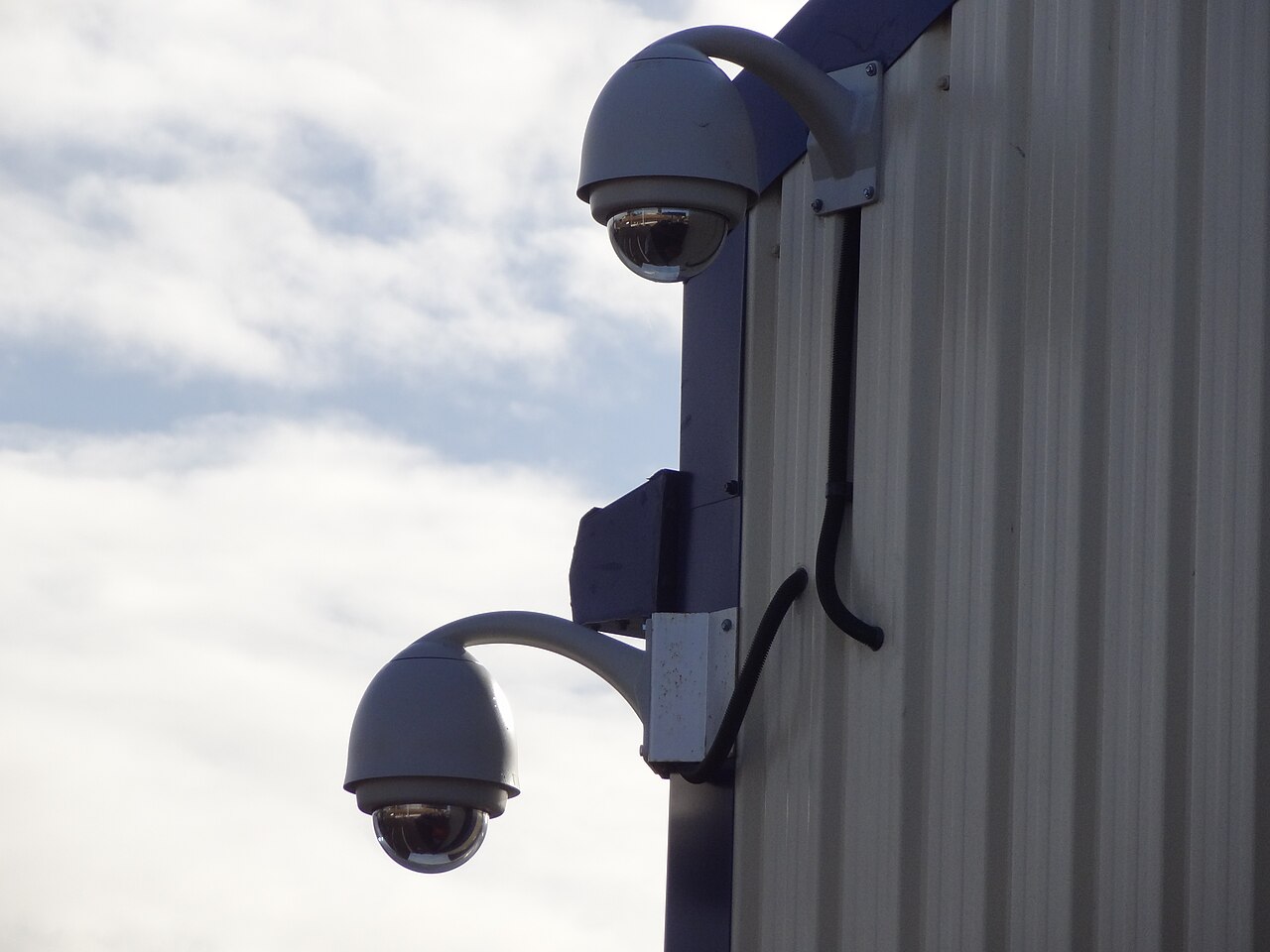 Dome CCTV cameras installed for outdoor surveillance