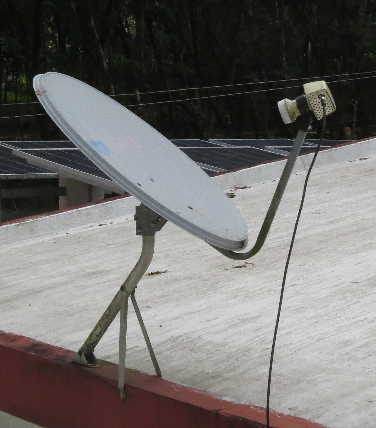 Satellite dish installation for hotel free-to-air TV