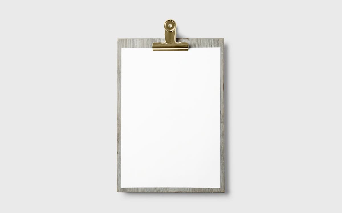Blank inspection checklist on a clipboard ready to be filled in