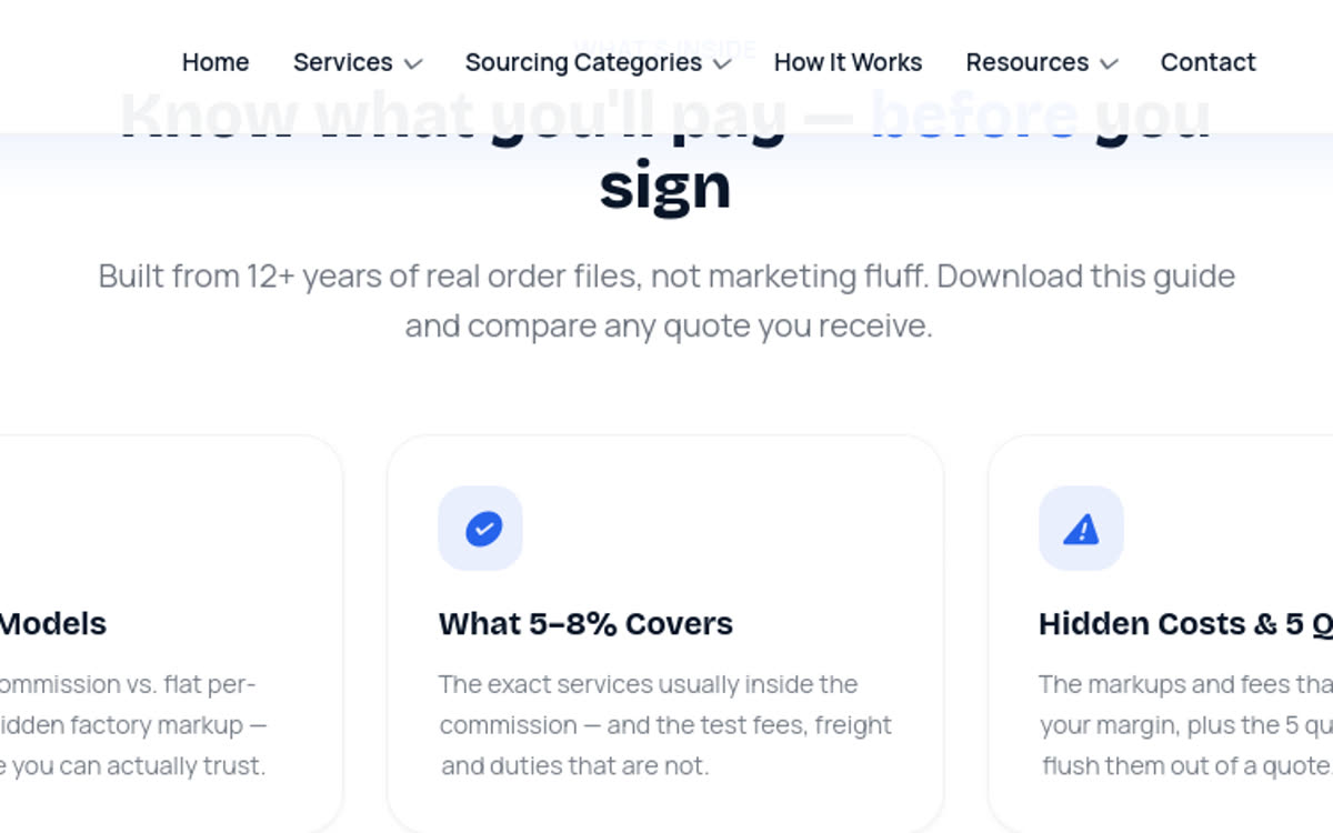 Free sourcing agent cost guide